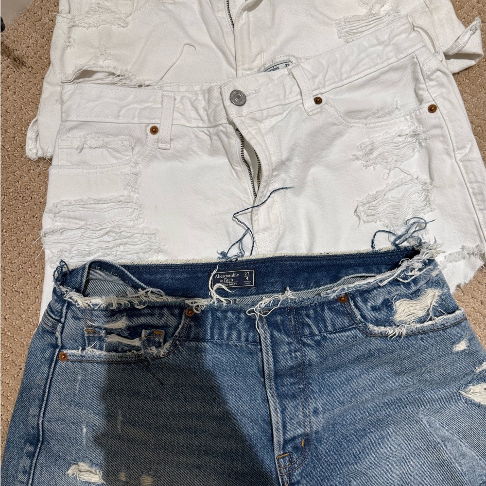 Abercrombie & Fitch White Denim Shorts